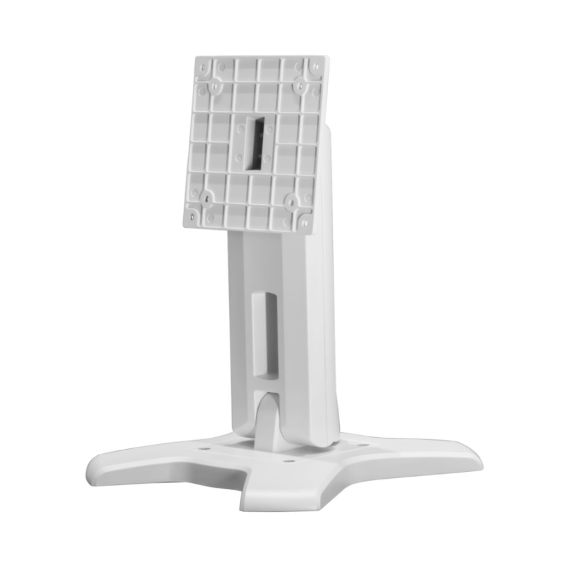 ARES-2424X is a desk stand compatib with 75x75 mm / 100x100 mm VESA patterns. It can tilt -2° (down) ~ +180° (up) and screens up to 21.5"